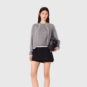 Maje Grey Knit Cardigan 0